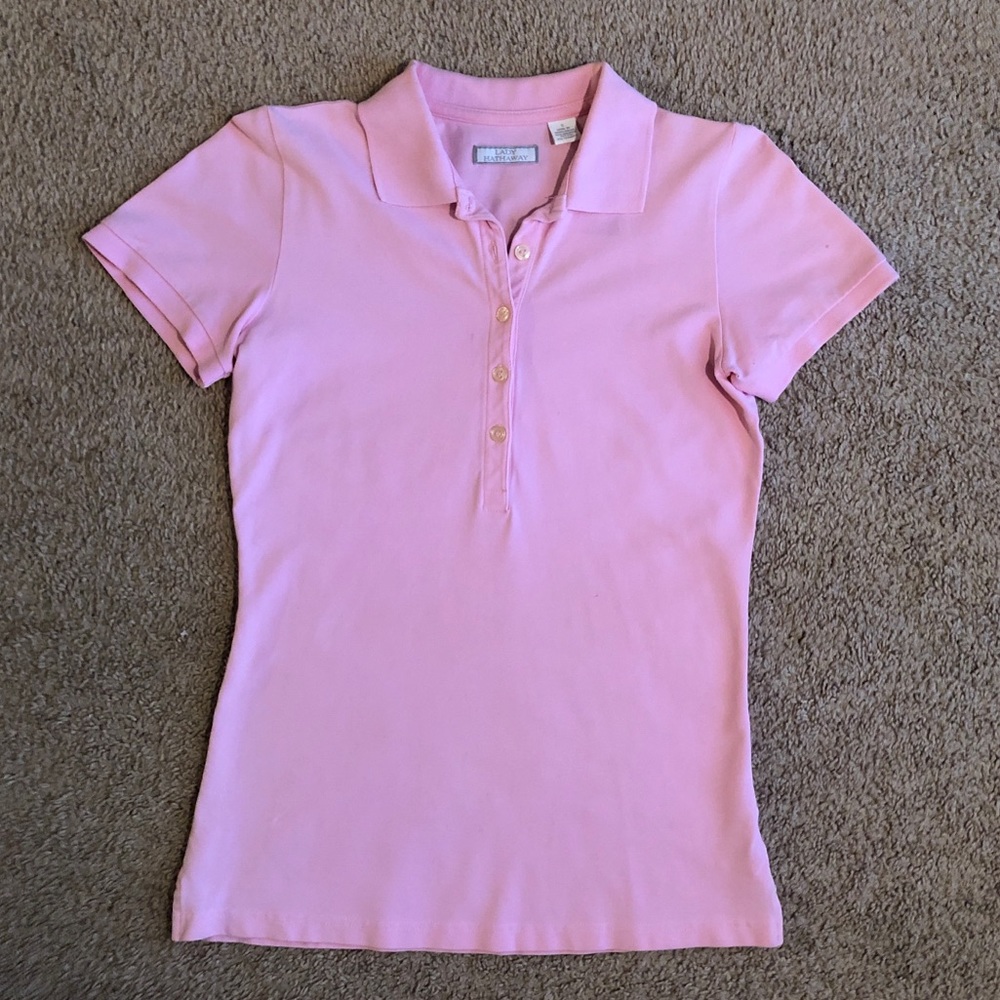 Women’s lady hathaway pink polo shirt small